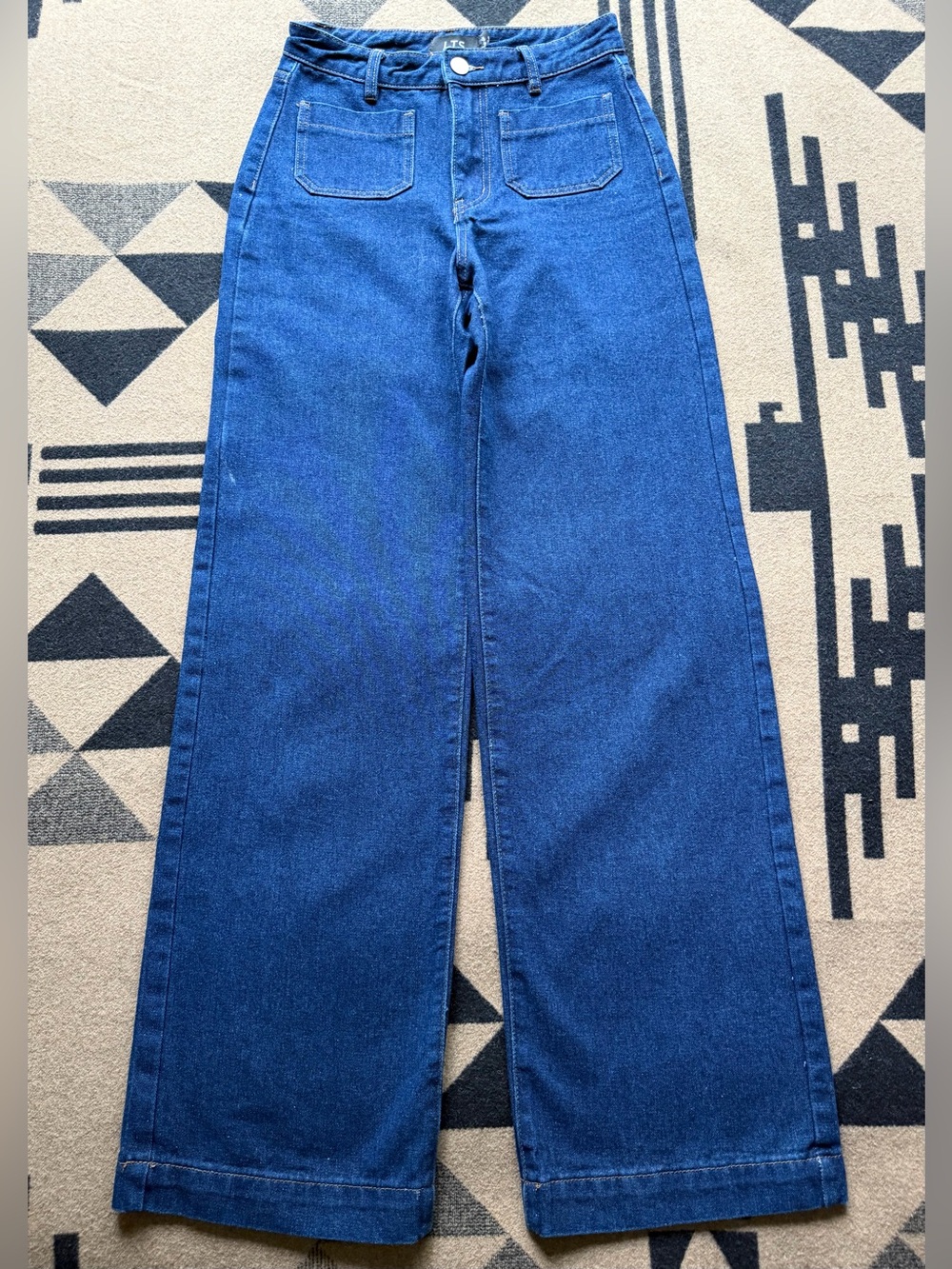 LTS Tall Indigo Blue Wide Leg Jeans Size 4, 34” Inseam - Picture 7 of 13